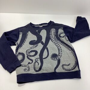 Gymboree Octopus Sweatshirt Navy Blue Gray L (10-12)